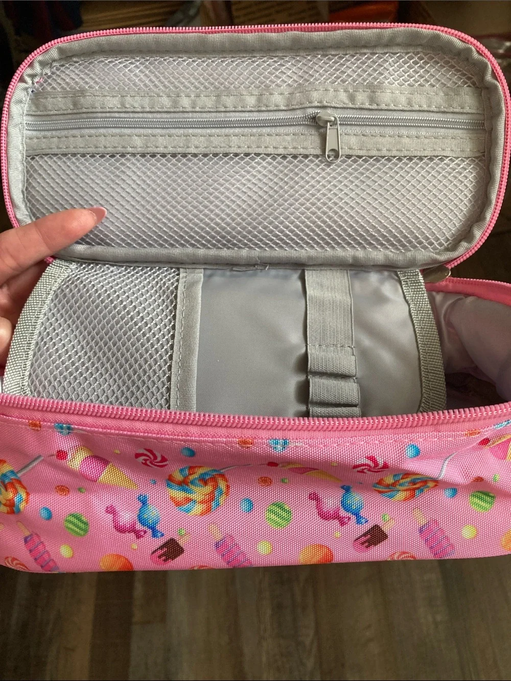 Source Unknown Pink Candy Print Kids Pencil Case